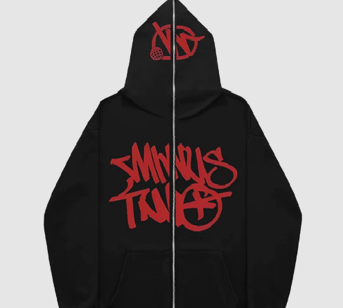 HOODIE-M2-FULL-ZIP-BLACK-RED