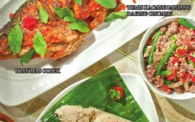 H14 Ikan Mas Cobek, Pepes Tahu Telur Asin, Tumis Kacang Panjang