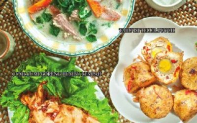 H15 Cumi-cumi Goreng Bumbu Rempah, Tahu Isi Telur Puyuh, Selada Air Kuah Santan