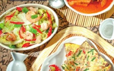 H17 Omelet Tongkol, Tumis Sawi Putih Udang, Tahu Kuah Santan