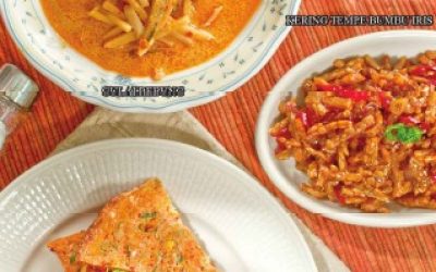 H9 Dadar Bumbu Pedas, Gulai Rebung, Kering Tempe Bumbu Iris